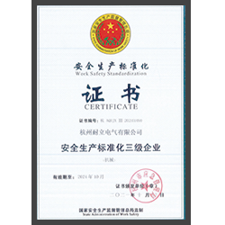 安全生產標準化證書